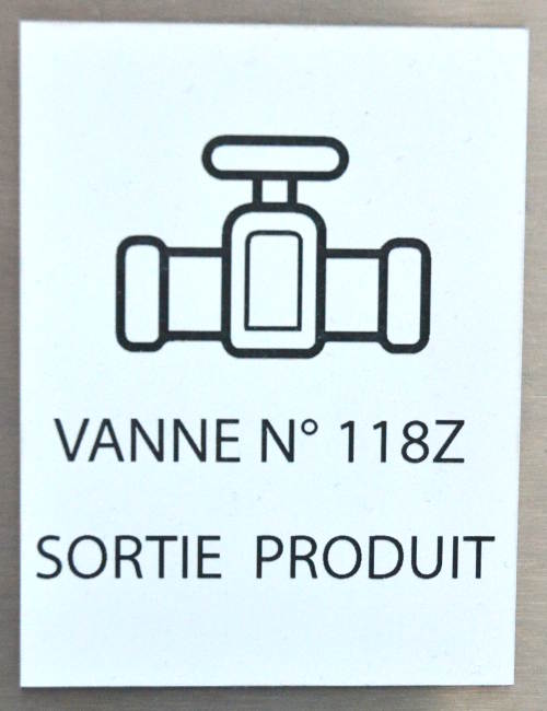 plaque gravée vanne